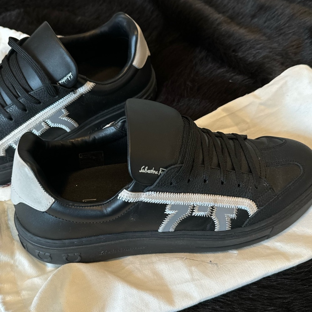 Salvatore Ferragamo Black and White Sneakers - Picture 3 of 5